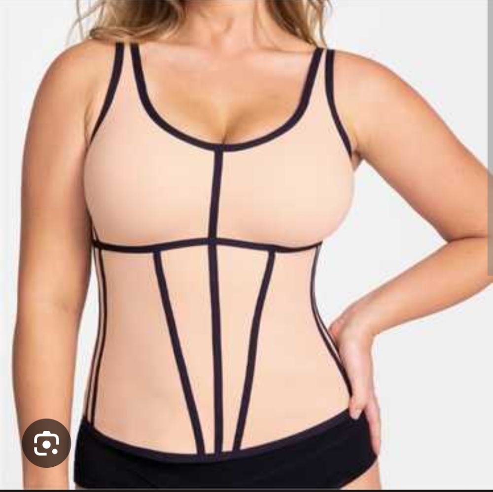 NWT Medium Honeylove Boldness Tank - Sand/Rose & Black